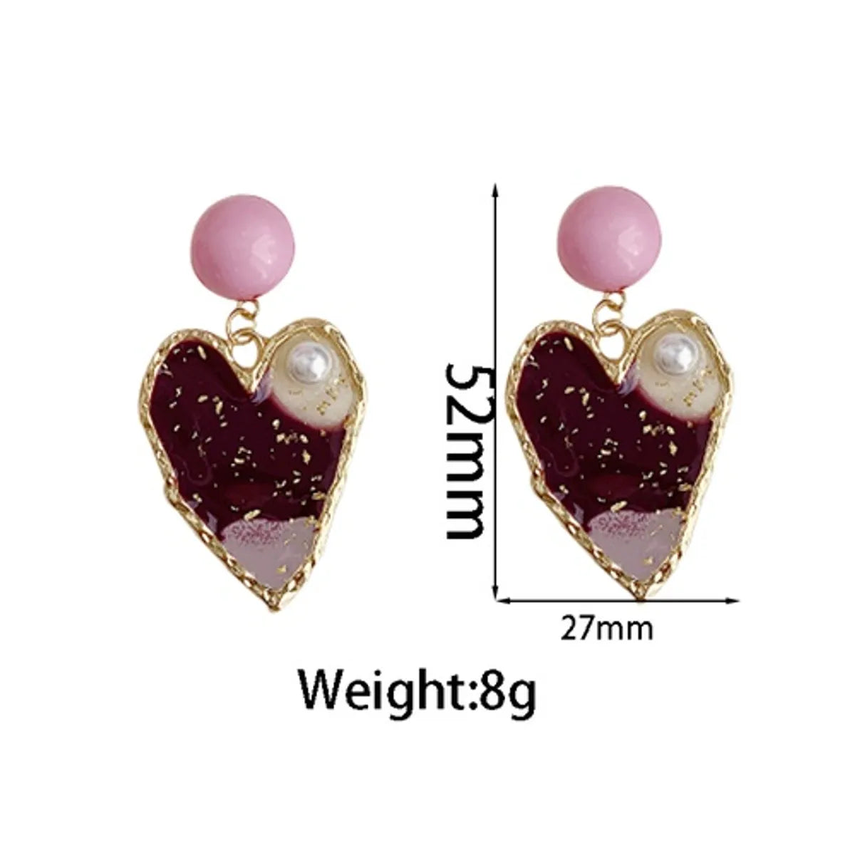 1 Pair Elegant Streetwear Heart Shape Alloy Drop Earrings