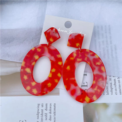 1 Pair Elegant Streetwear Oval Acetic Acid Sheets Drop Earrings