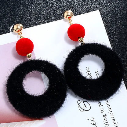 1 Pair Elegant Streetwear Round Leopard Alloy Gold Plated Drop Earrings