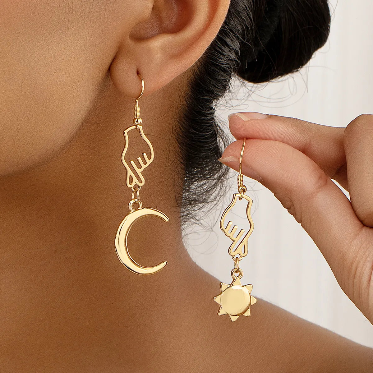 1 Pair Elegant Streetwear Star Plating Alloy Drop Earrings