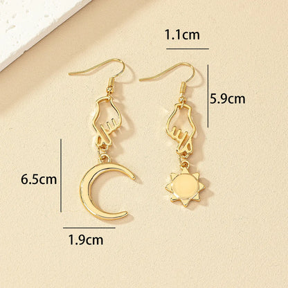 1 Pair Elegant Streetwear Star Plating Alloy Drop Earrings