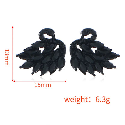 1 Pair Elegant Streetwear Swan Inlay Alloy Rhinestones Ear Studs