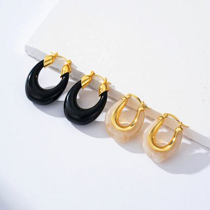 1 Pair Elegant Streetwear U Shape Irregular Round Plating Copper Brass 18K Gold Plated Earrings Ear Studs