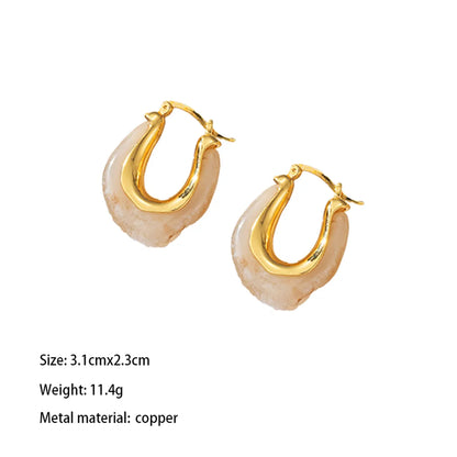 1 Pair Elegant Streetwear U Shape Irregular Round Plating Copper Brass 18K Gold Plated Earrings Ear Studs