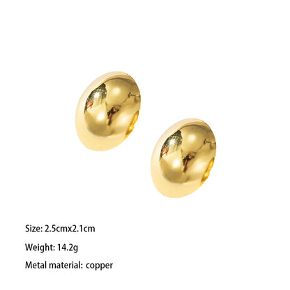 1 Pair Elegant Streetwear U Shape Irregular Round Plating Copper Brass 18K Gold Plated Earrings Ear Studs