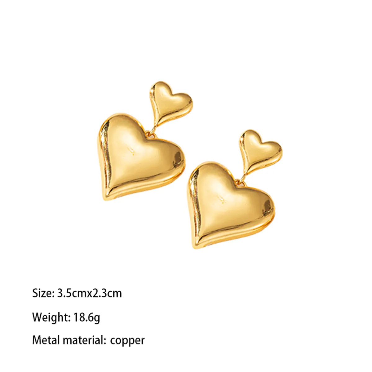 1 Pair Elegant Streetwear U Shape Irregular Round Plating Copper Brass 18K Gold Plated Earrings Ear Studs