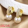 1 Pair Elegant Streetwear U Shape Round Inlay Copper Artificial Pearls Zircon Drop Earrings