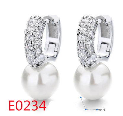 1 Pair Elegant Streetwear U Shape Round Inlay Copper Artificial Pearls Zircon Drop Earrings