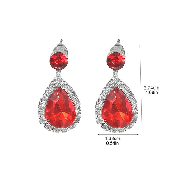 1 Pair Elegant Streetwear Water Droplets Inlay Copper Artificial Gemstones Rhinestones Drop Earrings