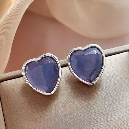 1 Pair Elegant Sweet Artistic Heart Shape Alloy Ear Studs