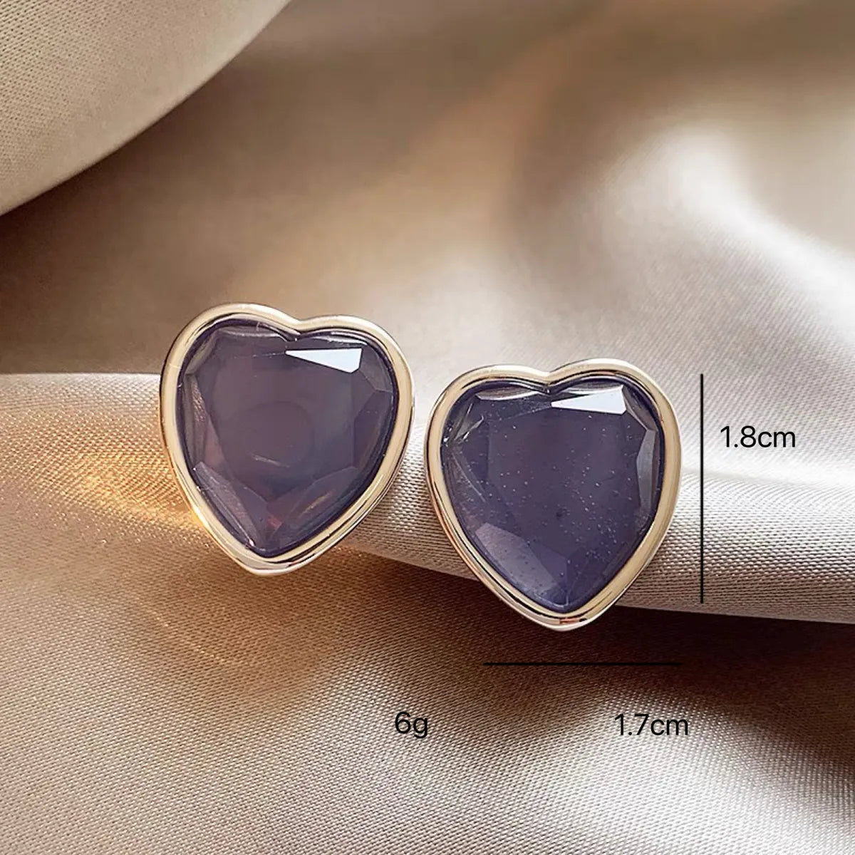 1 Pair Elegant Sweet Artistic Heart Shape Alloy Ear Studs