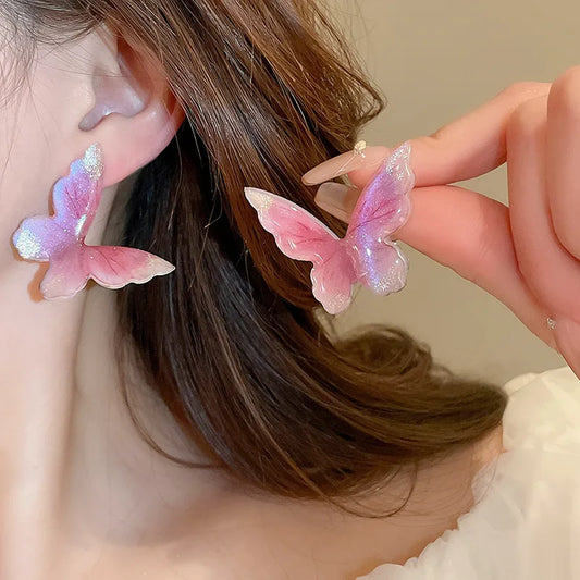 1 Pair Elegant Sweet Butterfly Alloy Ear Studs