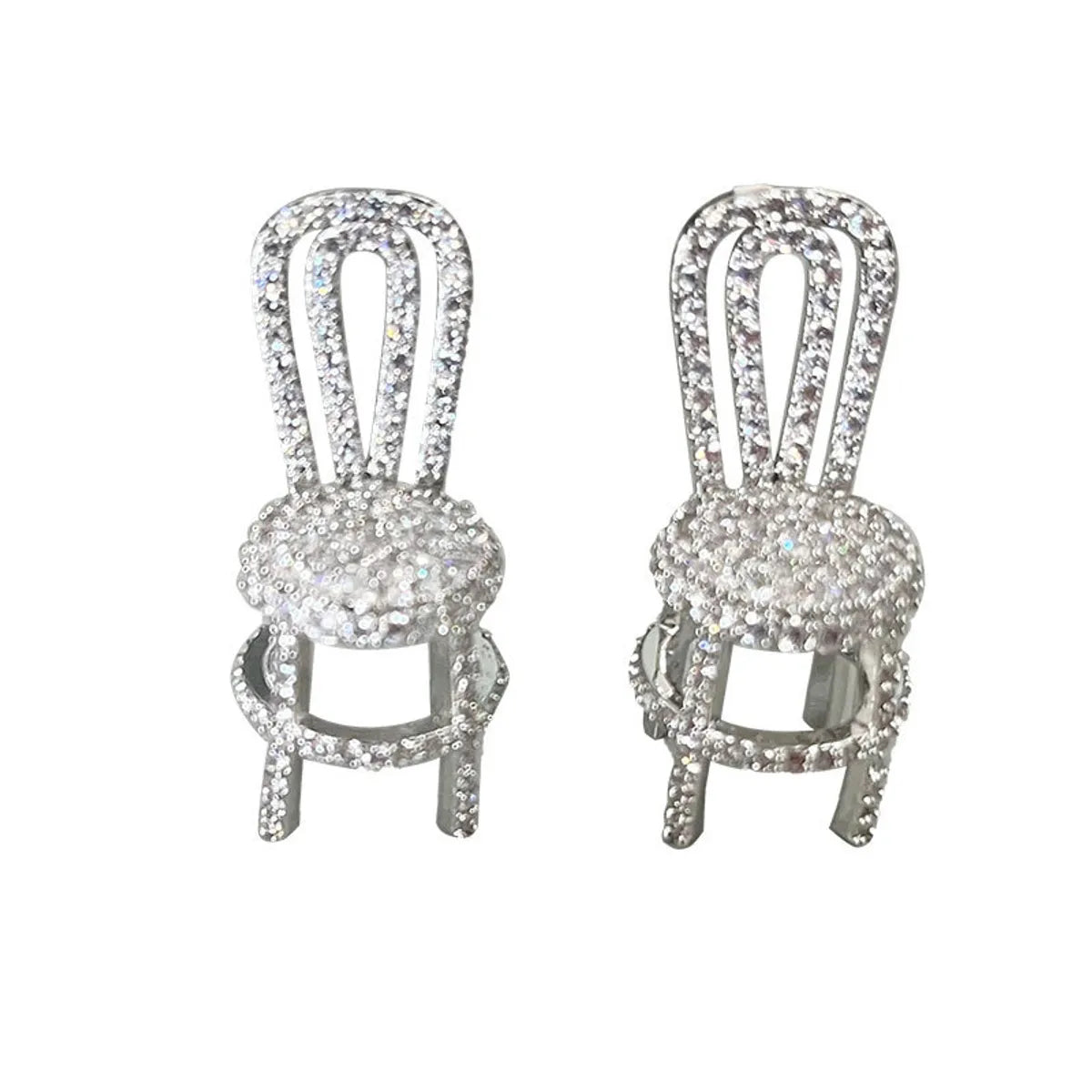 1 Pair Elegant Sweet Chair Plating Inlay Copper Zircon Ear Studs