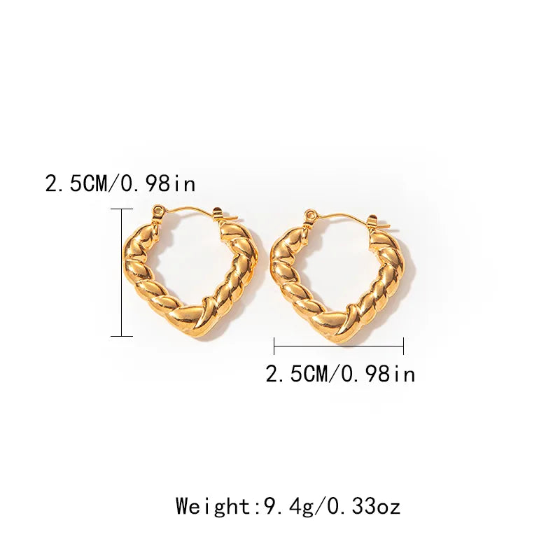 1 Pair Elegant Sweet Classic Style Flower Enamel Plating 304 Stainless Steel 14K Gold Plated Hoop Earrings Ear Studs