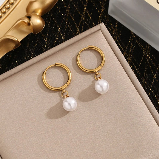 1 Pair Elegant Sweet Commute Geometric 304 Stainless Steel 18K Gold Plated Earrings