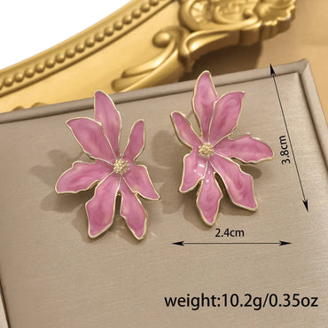 1 Pair Elegant Sweet Flower Alloy Zinc Ear Studs