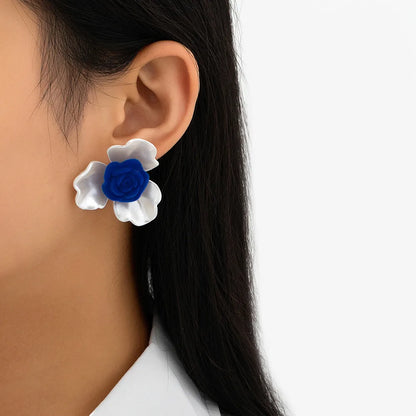 1 Pair Elegant Sweet Flower Arylic Ear Studs