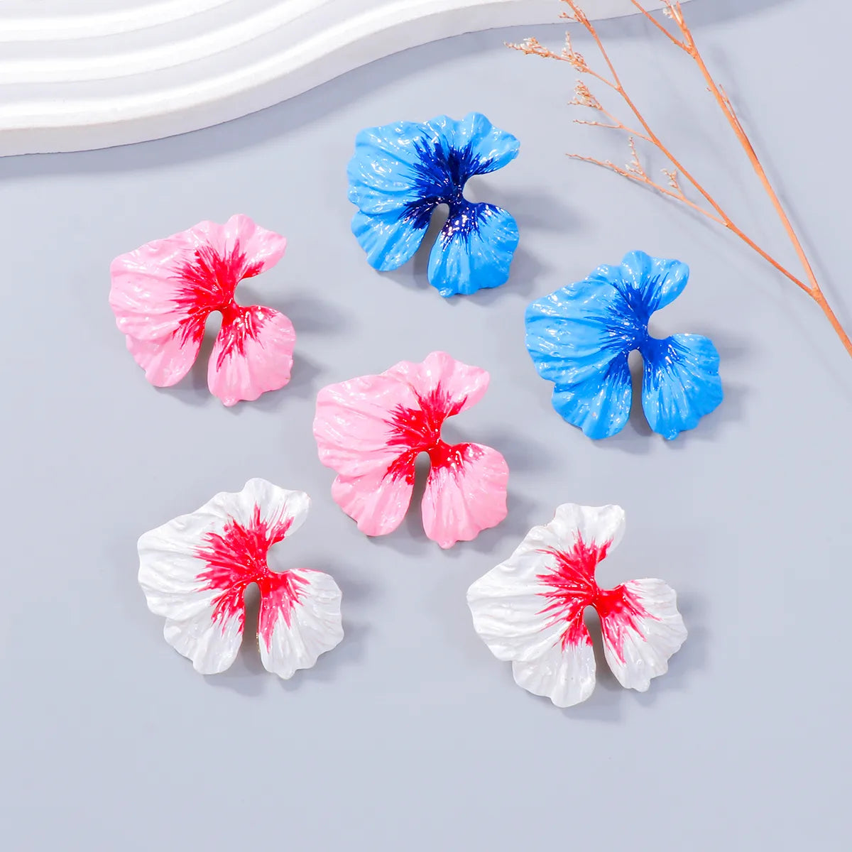 1 Pair Elegant Sweet Flower Enamel Alloy Ear Studs