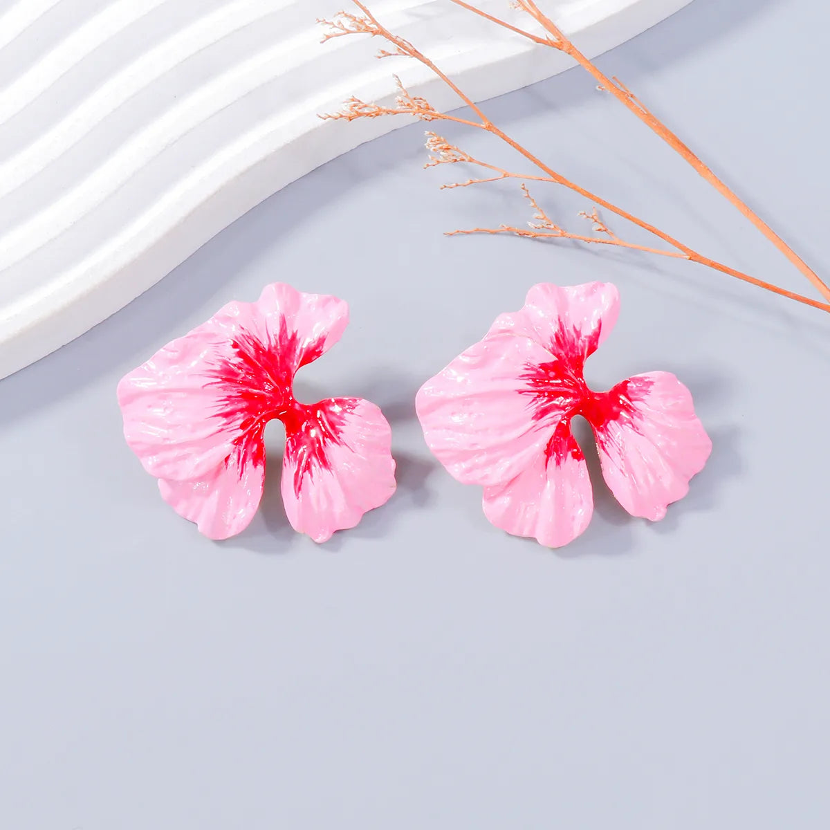 1 Pair Elegant Sweet Flower Enamel Alloy Ear Studs