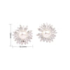 1 Pair Elegant Sweet Flower Inlay Sterling Silver Rhinestones Pearl Gold Plated Ear Studs