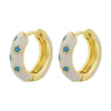 1 Pair Elegant Sweet Flower Petal Enamel Plating Copper 18k Gold Plated Hoop Earrings