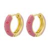 1 Pair Elegant Sweet Flower Petal Enamel Plating Copper 18k Gold Plated Hoop Earrings