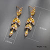 1 Pair Elegant Xuping Sweet Flower Plating Inlay Alloy Artificial Gemstones 18k Gold Plated Drop Earrings