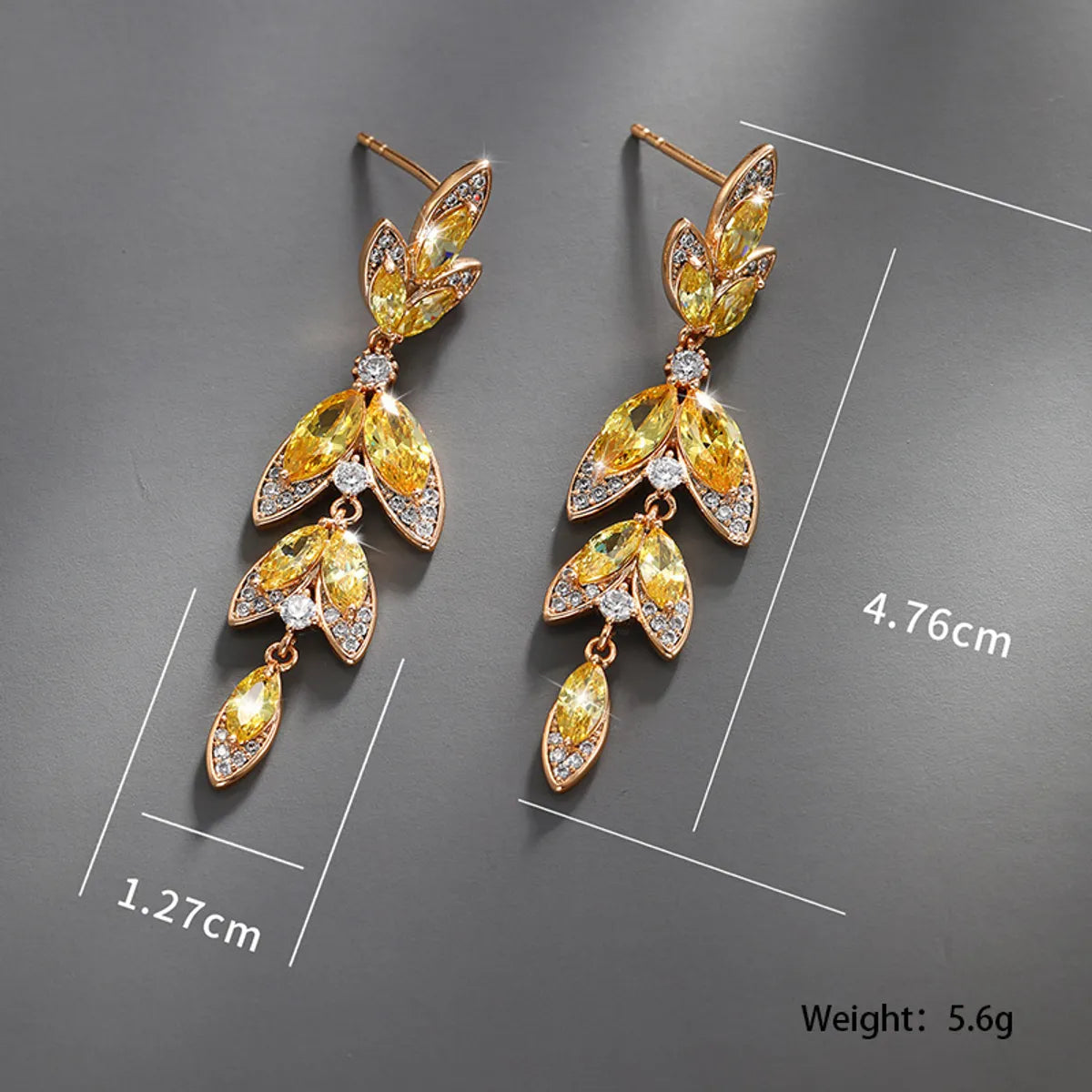 1 Pair Elegant Xuping Sweet Flower Plating Inlay Alloy Artificial Gemstones 18k Gold Plated Drop Earrings