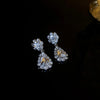 1 Pair Elegant Sweet Flower Plating Inlay Alloy Rhinestones Drop Earrings