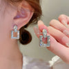 1 Pair Elegant Sweet Flower Plating Inlay Alloy Rhinestones Drop Earrings