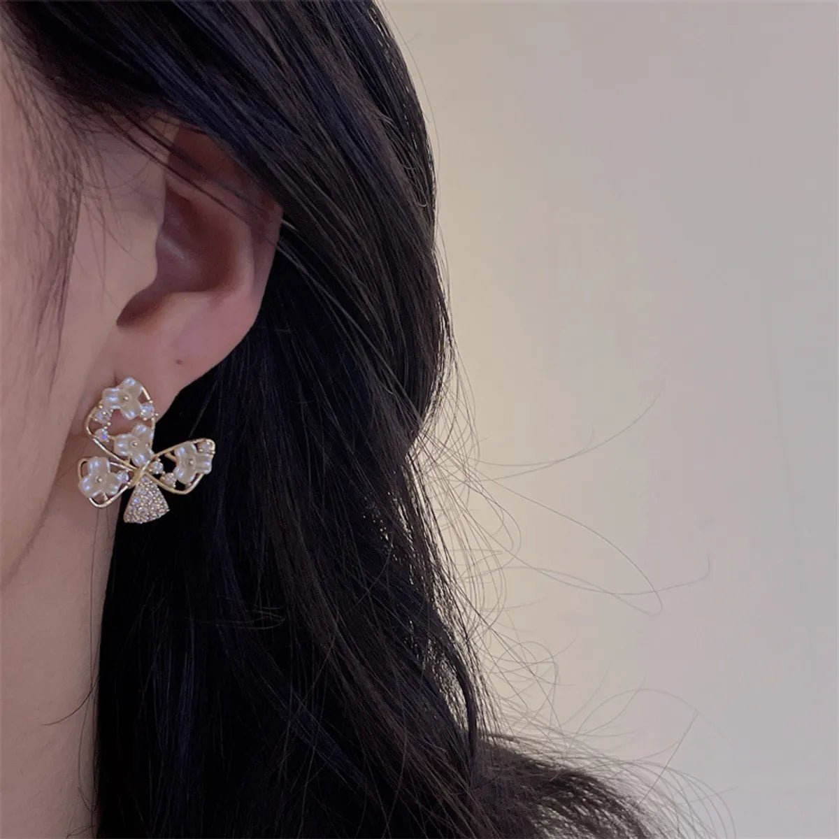 1 Pair Elegant Sweet Flower Plating Inlay Copper Zircon Ear Studs