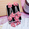 1 Pair Elegant Sweet Flower Tassel Mixed Materials Earrings