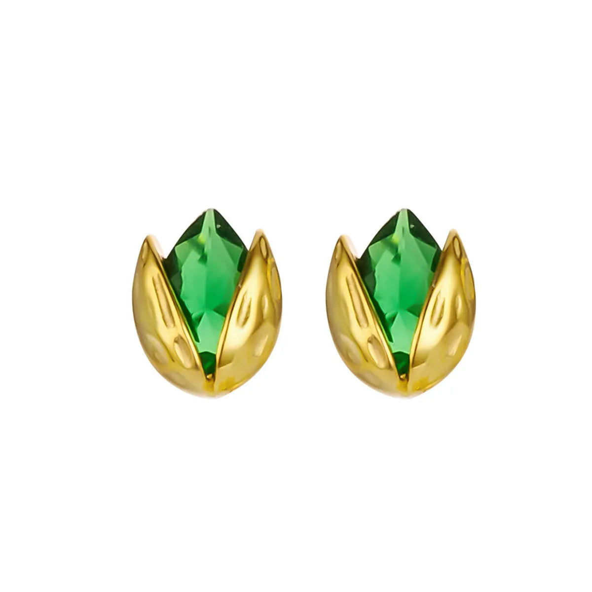 1 Pair Elegant Sweet Geometric Plating Inlay Sterling Silver Zircon 18k Gold Plated Ear Studs