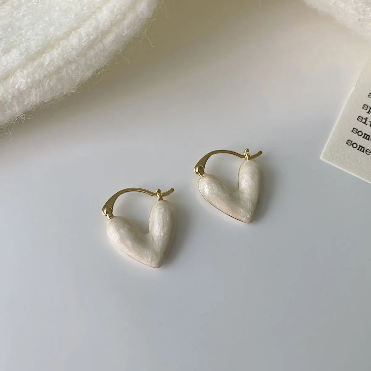 1 Pair Elegant Sweet Heart Shape Copper Plating Earrings