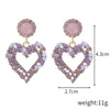 1 Pair Elegant Sweet Heart Shape Plating Imitation Pearl Drop Earrings