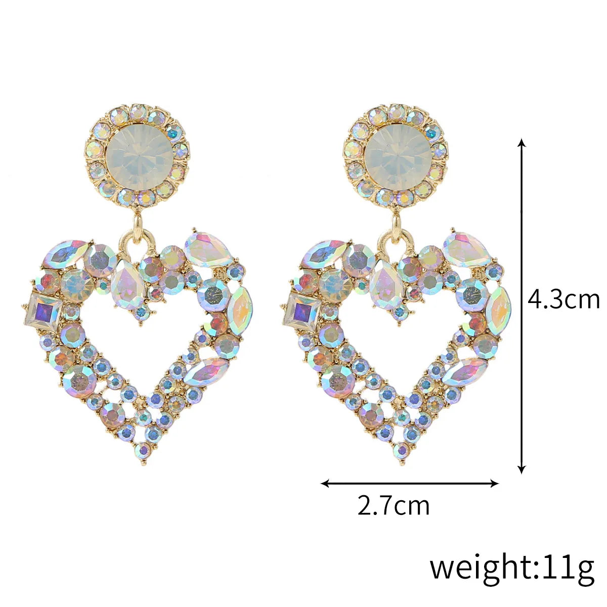 1 Pair Elegant Sweet Heart Shape Plating Imitation Pearl Drop Earrings