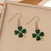 1 Pair Elegant Sweet Pastoral Four Leaf Clover Inlay Arylic Alloy Rhinestones Drop Earrings