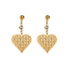 1 Pair Elegant Sweet Round Heart Shape Butterfly Inlay 304 Stainless Steel Rhinestones 18K Gold Plated Drop Earrings
