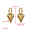 1 Pair Elegant Sweet Round Heart Shape Butterfly Inlay 304 Stainless Steel Rhinestones 18K Gold Plated Drop Earrings