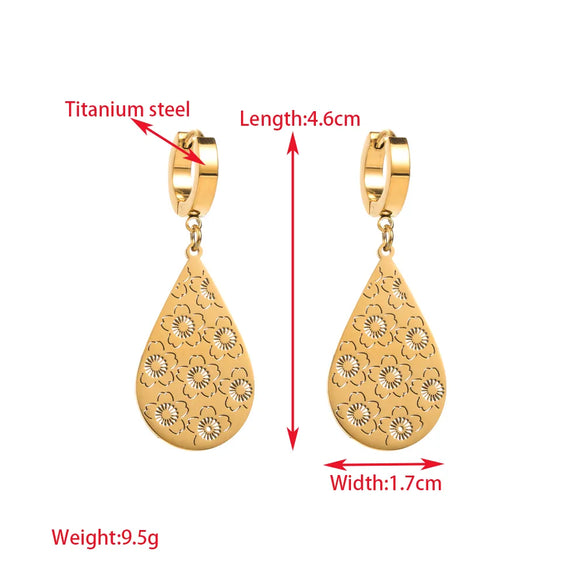 1 Pair Elegant Sweet Round Heart Shape Butterfly Inlay 304 Stainless Steel Rhinestones 18K Gold Plated Drop Earrings