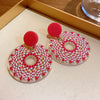 1 Pair Elegant Sweet Sector Flower Enamel Arylic Drop Earrings