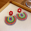 1 Pair Elegant Sweet Sector Flower Enamel Arylic Drop Earrings