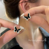 1 Pair Elegant Sweet Square Heart Shape Bow Knot Inlay Imitation Pearl Alloy Rhinestones Earrings