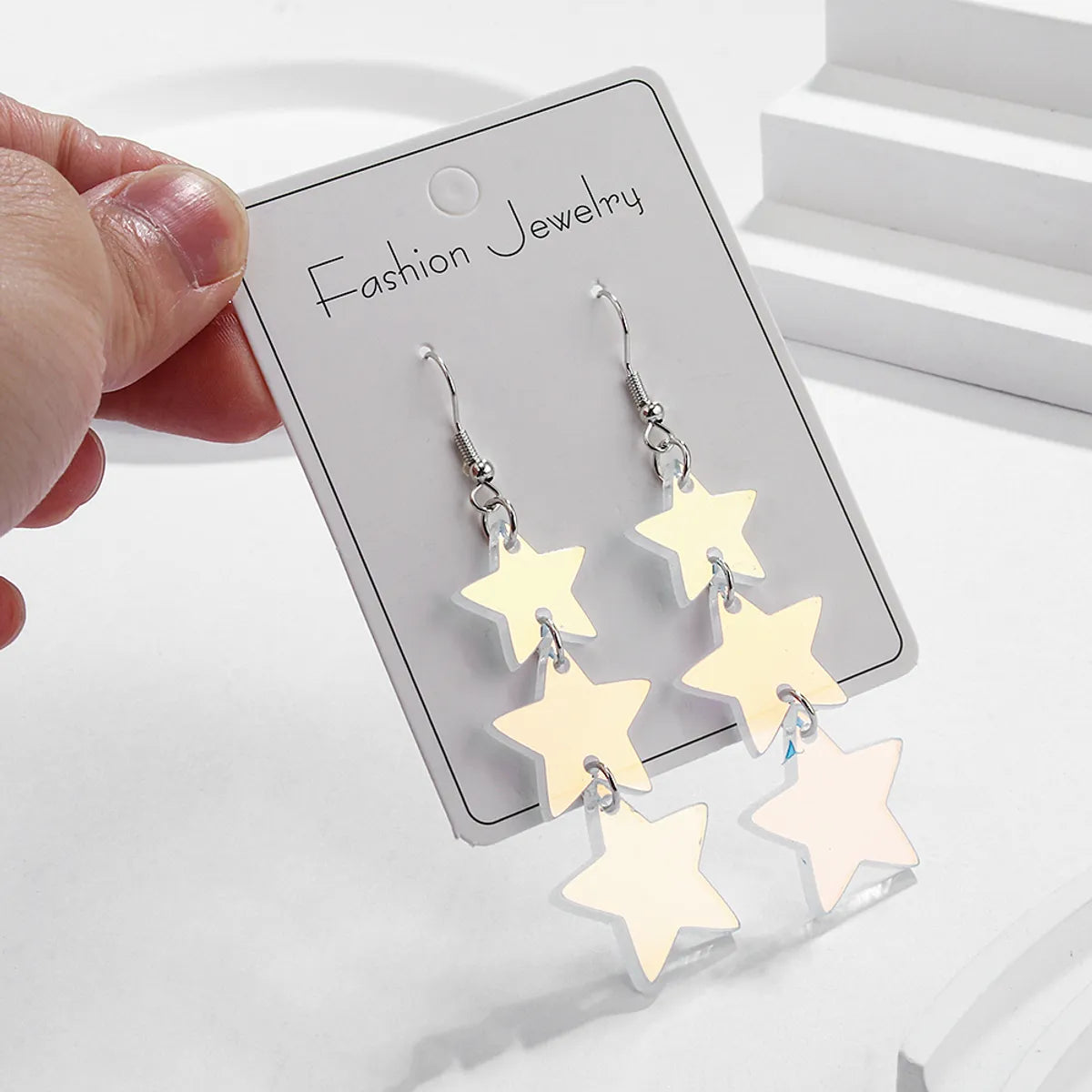 1 Pair Elegant Sweet Star Arylic Drop Earrings