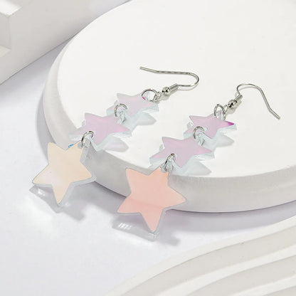 1 Pair Elegant Sweet Star Arylic Drop Earrings