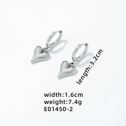 1 Pair Elegant Sweet Star Heart Shape Plating 304 Stainless Steel Gold Plated Silver Plated Drop Earrings