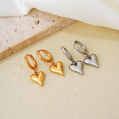 1 Pair Elegant Sweet Star Heart Shape Plating 304 Stainless Steel Gold Plated Silver Plated Drop Earrings