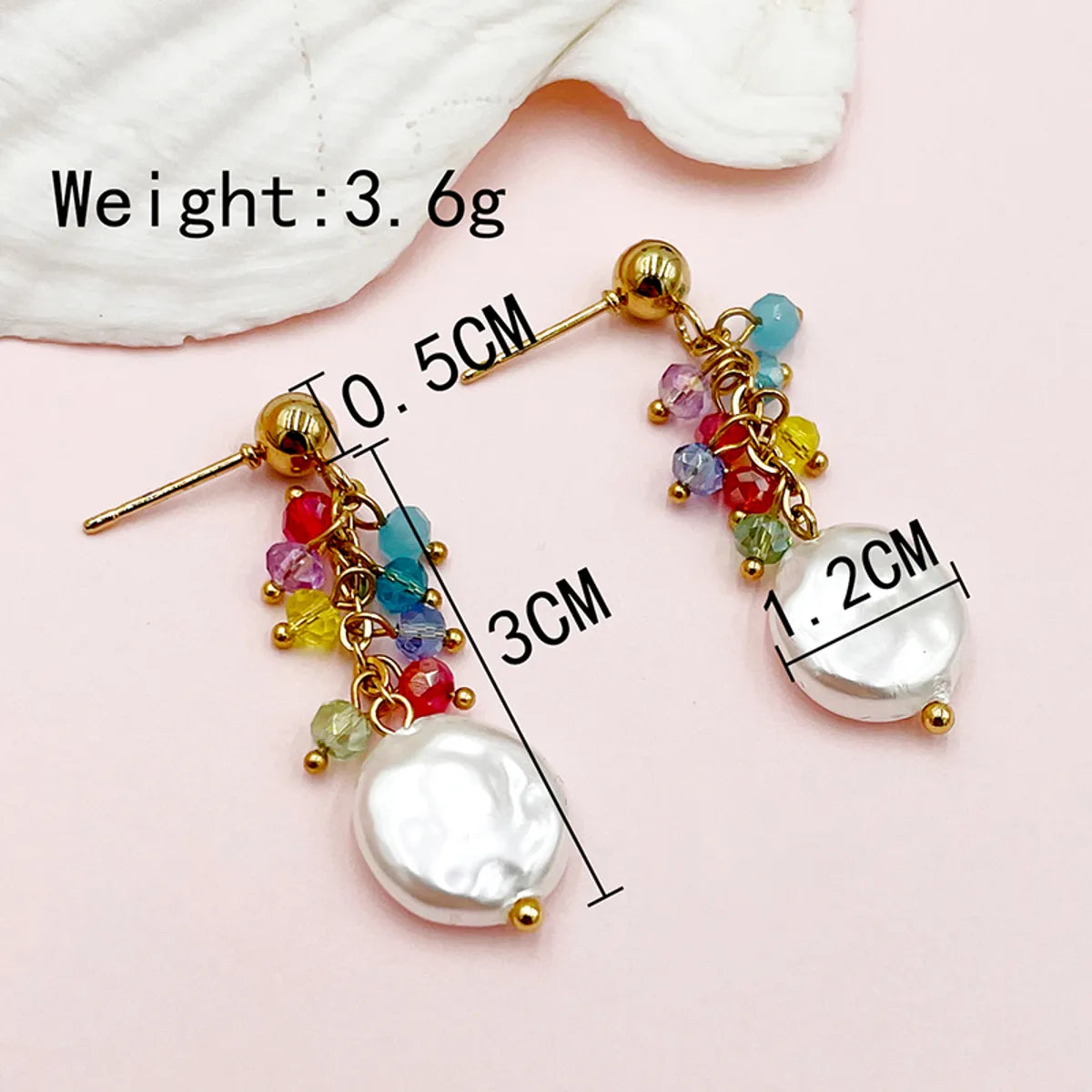 1 Pair Elegant Sweet Streetwear Colorful Plating Stainless Steel Artificial Crystal Gold Plated Drop Earrings