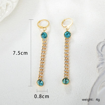 1 Pair Elegant Sweet Streetwear Star Inlay Copper Rhinestones Zircon 18K Gold Plated Drop Earrings