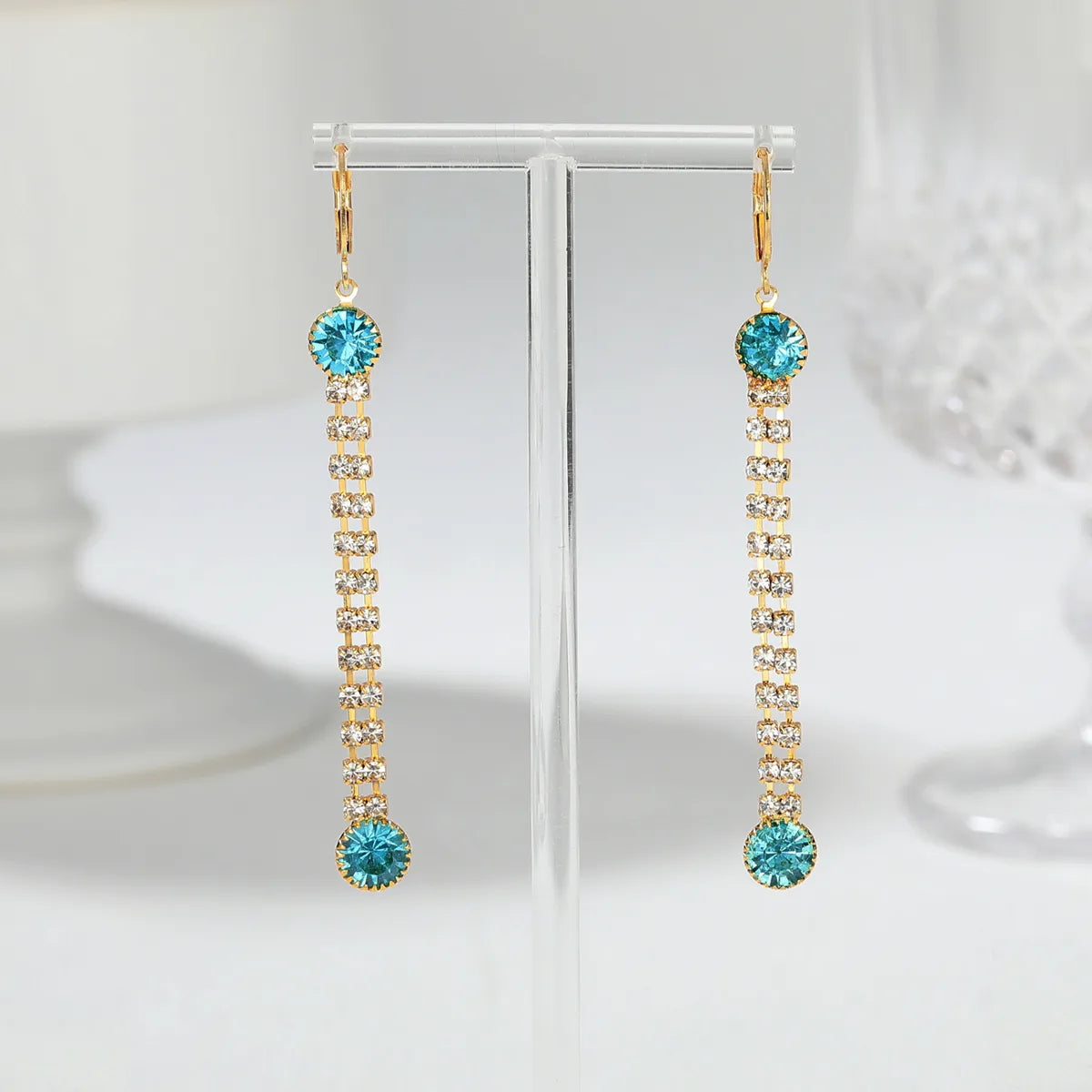 1 Pair Elegant Sweet Streetwear Star Inlay Copper Rhinestones Zircon 18K Gold Plated Drop Earrings